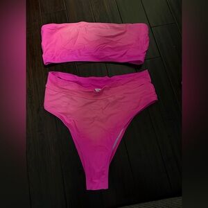 Pink Bandeau Bikini Set